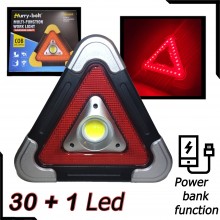 Многофункциональная лампа 30+1 Led Светодиодный фонарь прожектор Знак аварийной остановки Hurry Bolt HB-6609 5 режимов свечения Powerbank и солнечная батарея
