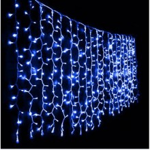 Новогодняя светодиодная гирлянда 1,5х1,5 м Штора 160 LED светодиодов Синяя