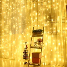 Новогодняя светодиодная гирлянда 1,5х1,5 м Штора 160 LED светодиодов Желтая