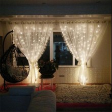 Новогодняя светодиодная гирлянда 2х2 м штора Водопад 280 LED светодиодов Желтая