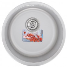 Врезная кухонная мойка из нержавеющей стали Раковина для кухни HAIBA 440 (decor) + сифон Рифленая (HB0525)