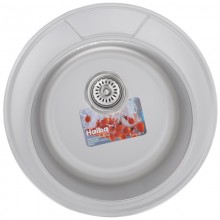 Врезная кухонная мойка из нержавеющей стали Раковина для кухни HAIBA 490 (decor) + сифон Рифленая (HB0532)