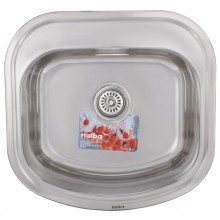 Врезная кухонная мойка из нержавеющей стали Раковина для кухни HAIBA 49x47 (polish) + сифон Глянцевая (HB0536)