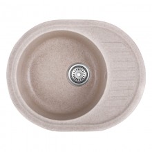 Врезная кухонная мойка из камня Раковина для кухни HAIBA HB8311-G319 SAND 570x450x180 + Сифон Гранит Песочная (HB0981)