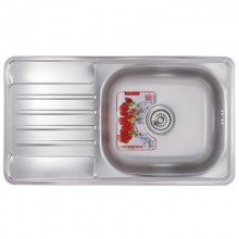 Врезная кухонная мойка из нержавеющей стали Раковина для кухни ZERIX Z7642-08-180D + сифон (ZX1603)