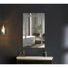 Дзеркало 50x80 см LED Touch Сенсор Діммер Фасадне підсвічування Антизапотівне Mixxus Hard MR06-50x80-CASE Скло 5 мм з Срібною амальгамою Алюмінієвий каркас Годинник Товщина 3 см (MI6657)