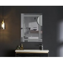 Дзеркало 80x60 см LED Touch Сенсор Фасадне підсвічування Діммер Антизапотівне Mixxus TALL MR08-80x60-REVERSE Скло 5 мм з Срібною амальгамою Алюмінієвий каркас Товщина 3 см (MI6659)