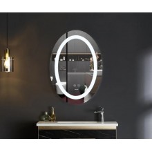 Дзеркало 50x70 см LED Touch Сенсор Фасадне підсвічування Діммер Антизапотівне Mixxus Plain MV03-50x70 Скло 5 мм з Срібною амальгамою Алюмінієвий каркас Товщина 3 см (MI6664)