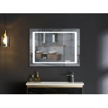 Дзеркало 90x70 см Антизапотівне LED Touch Сенсор Фасадне Підсвічування Діммер Mixxus Style MR13-90x70-REVERSE Скло 5 мм з Срібною амальгамою Алюмінієвий каркас Товщина 3 см (MI6667)
