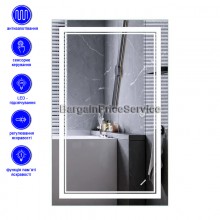 Дзеркало 50x80 см Антизапотівне LED Touch Сенсор Фасадне підсвічування Mixxus Premium QUADRO MR20-50x80-REVERSE Anti-fog підігрів Скло 5 мм Діммер Зі срібною амальгамою Алюмінієвий каркас Товщина 3 см (MP6620)