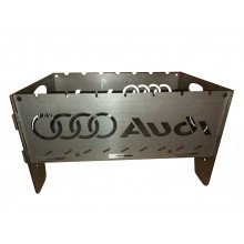 Переносной металлический Мангал разборной BPS с логотипом автомобиля AUDI 2 мм на 7 шампуров для дачи отдыха Переносной металлический Мангал разборной BPS с логотипом автомобиля AUDI 2 мм на 7 шампуров для дачи отдыха