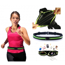 Спортивная сумка на пояс для бега Go Runner's Pocket Belt спортивный пояс для телефона 2 кармана эластичная растягивающаяся Спортивная сумка на пояс для бега Go Runner's Pocket Belt спортивный пояс для телефона 2 кармана эластичная растягивающаяся