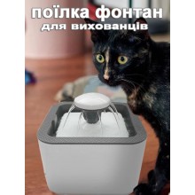 Автоматическая поилка фонтанчик для собак котов бесшумный питьевой фонтан автопоилка с фильтром воды 2,5 л для кошек животных 3 режима излива